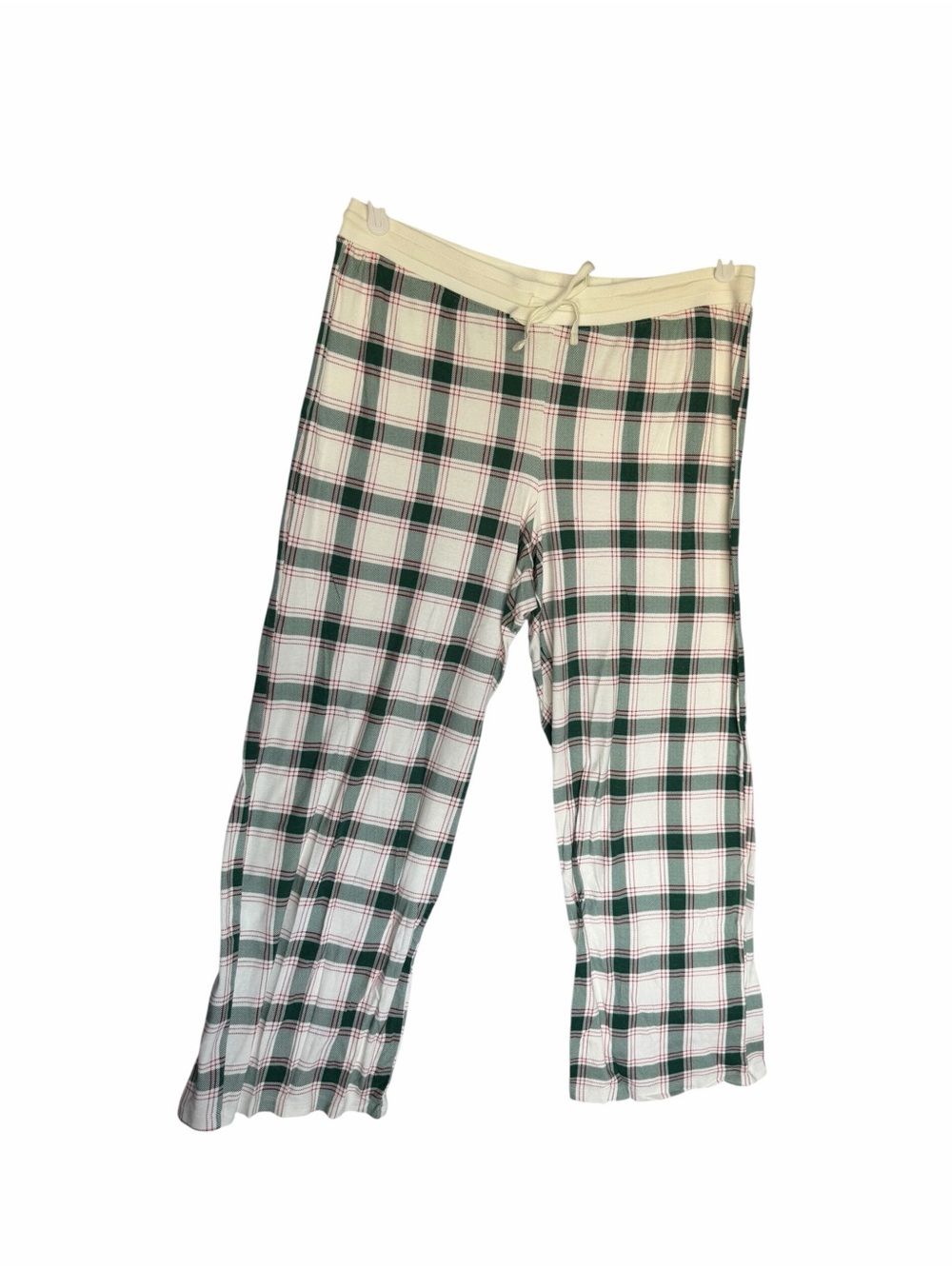 Plaid Lounge Pants in Green and Cream